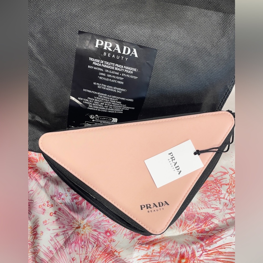 Prada Pink Triangle Cosmetic Pouch